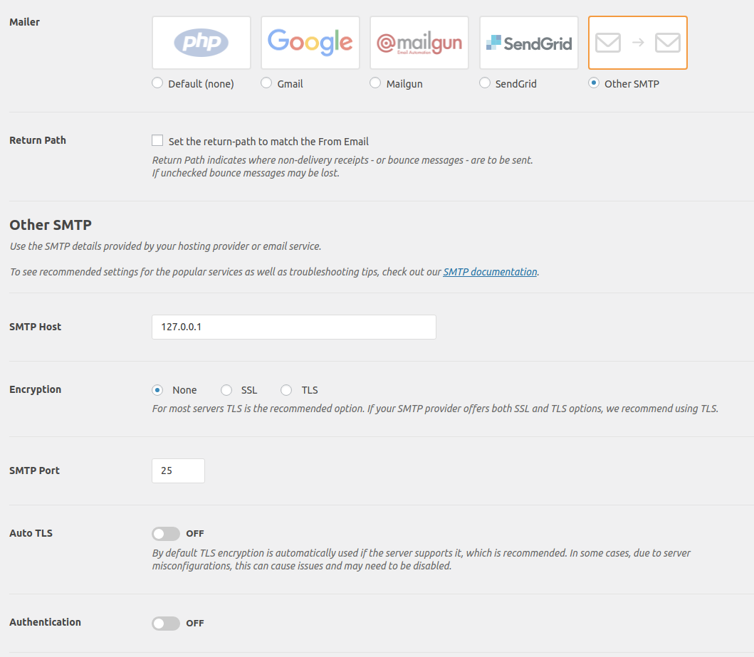 SMTP Config